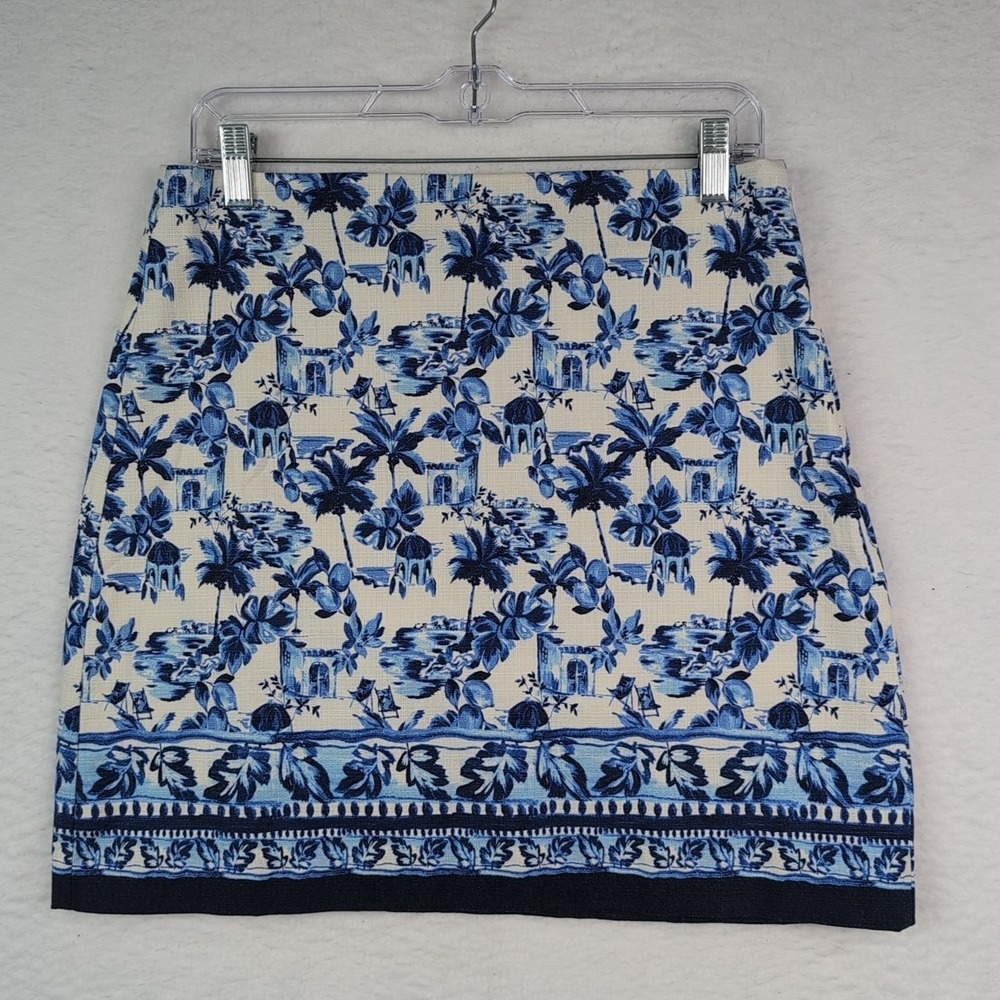 NWT LOFT Corfu Weekend Shift Skirt Sz 6 Lined‎ Vacation Mediterranean Print